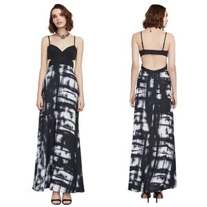 $338‼️BCBG FORMAL GOWN CUT OUT LONG PARTY WEDDING BRIDE MAID MAXI BLACK DRESS 0